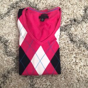 Tommy Hilfiger Argyle V Neck Warm Sweater